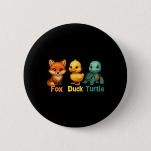 Grappig Trump Subtle Fox Duck Turtle Leuk Dier 2 Ronde Button 5,7 Cm