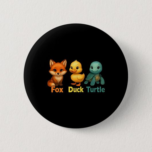Grappig Trump Subtle Fox Duck Turtle Leuk Dier 2 Ronde Button 5,7 Cm (Voorkant)