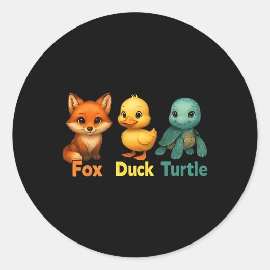 Grappig Trump Subtle Fox Duck Turtle Leuk Dier 2 Ronde Sticker (Voorkant)
