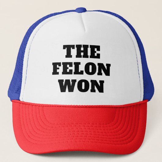 Grappig TRUMP THE FELON WON 2024 We Made History Trucker Pet (Voorkant)