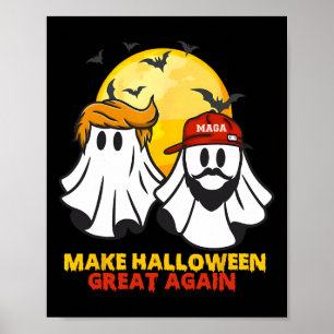 Grappig Trump Vance Ghost Mega Pet Maak Halloween  Poster