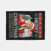 Grappig Trump Vrolijk Kerstfeest Kerstman Familie  Fleece Deken (Voorkant (Horizontaal))