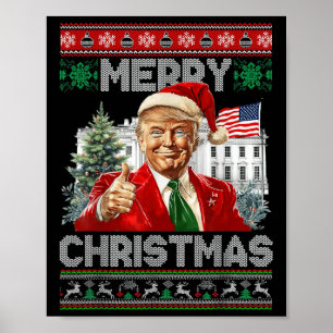 Grappig Trump Vrolijk Kerstfeest Kerstman Familie Poster