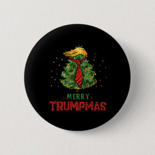 Grappig Trump Vrolijk Trumpmas Kerstboom Kerstboom Ronde Button 5,7 Cm
