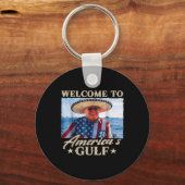 Grappig Trump welkom in Amerika Golf, Golf van Ame Sleutelhanger (Voorkant)