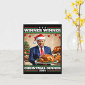 Grappig Trump Winner Kerstdiner Kaart (Gele Bloem)