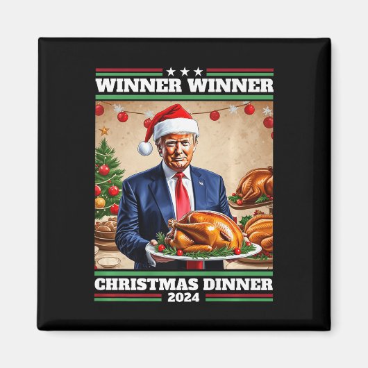 Grappig Trump Winner Kerstdiner Magneet (Voorkant)
