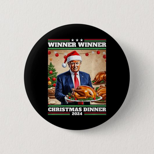 Grappig Trump Winner Kerstdiner Ronde Button 5,7 Cm (Voorkant)