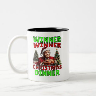 Grappig Trump Winner Kerstdiner Tweekleurige Koffiemok