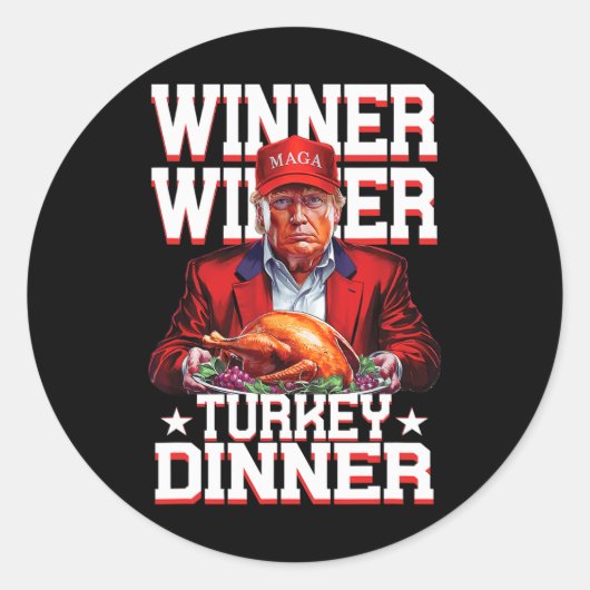 Grappig Trump Winner Turkije Diner Thanksgiving Da Ronde Sticker (Voorkant)