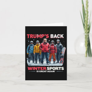 Grappig Trump Winter Sports Snowboarden Team Vinta Kaart