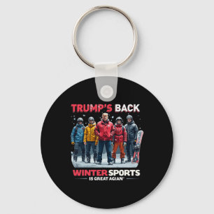 Grappig Trump Winter Sports Snowboarden Team Vinta Sleutelhanger