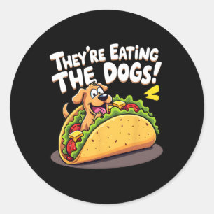Grappig Trump, ze eten de honden en de katten Ronde Sticker