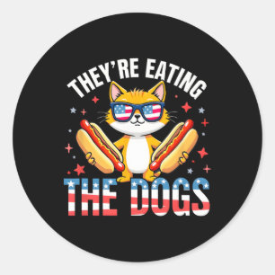 Grappig Trump, ze eten de honden en de katten Ronde Sticker