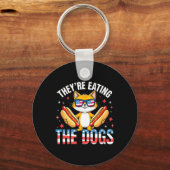 Grappig Trump, ze eten de honden en de katten Sleutelhanger (Voorkant)