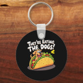 Grappig Trump, ze eten de honden en de katten Sleutelhanger (Voorkant)