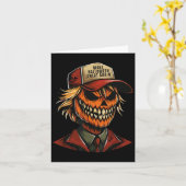 Grappig Trumpkin Pumpkin Skeleton Maak Halloween G Kaart (Gele Bloem)