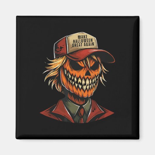 Grappig Trumpkin Pumpkin Skeleton Maak Halloween G Magneet (Voorkant)