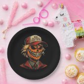 Grappig Trumpkin Pumpkin Skeleton Maak Halloween G Papieren Bordje (Feest)