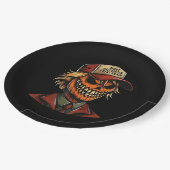 Grappig Trumpkin Pumpkin Skeleton Maak Halloween G Papieren Bordje (Gekanteld)