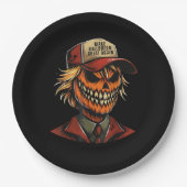 Grappig Trumpkin Pumpkin Skeleton Maak Halloween G Papieren Bordje (Voorkant)