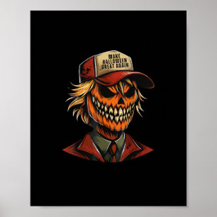 Grappig Trumpkin Pumpkin Skeleton Maak Halloween G Poster