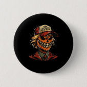 Grappig Trumpkin Pumpkin Skeleton Maak Halloween G Ronde Button 5,7 Cm (Voorkant)