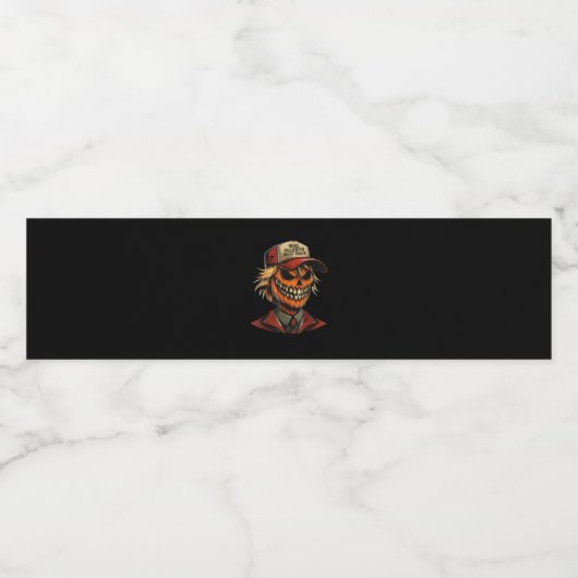 Grappig Trumpkin Pumpkin Skeleton Maak Halloween G Waterfles Etiket (Enkel label)