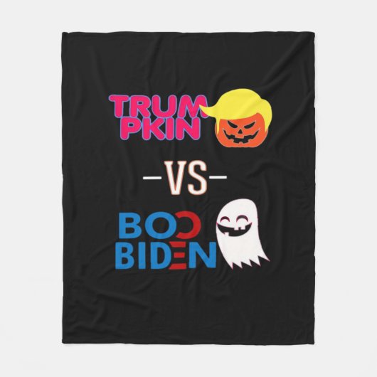 Grappig Trumpkin vs Boo Biden Halloween Design Cla Fleece Deken (Voorkant)