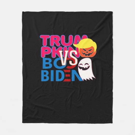 Grappig Trumpkin vs Boo Biden Halloween Design Cla Fleece Deken (Voorkant)