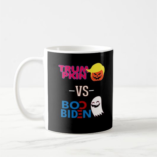 Grappig Trumpkin vs Boo Biden Halloween Design Cla Koffiemok (Links)
