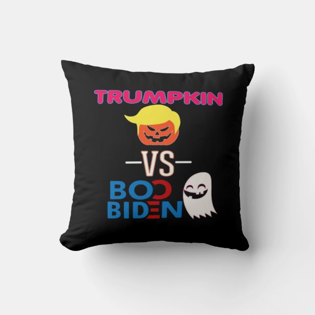 Grappig Trumpkin vs Boo Biden Halloween Design Cla Kussen (Voorkant)
