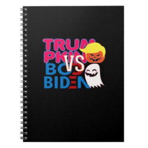 Grappig Trumpkin vs Boo Biden Halloween Design Cla Notitieboek