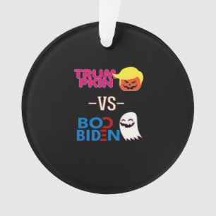 Grappig Trumpkin vs Boo Biden Halloween Design Cla Ornament