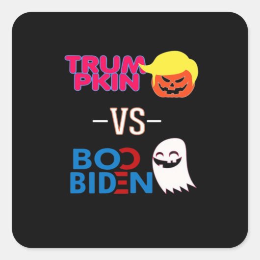 Grappig Trumpkin vs Boo Biden Halloween Design Cla Vierkante Sticker (Voorkant)