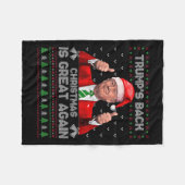 Grappig Trump's Back Christmas is weer geweldig Xm Fleece Deken (Voorkant (Horizontaal))