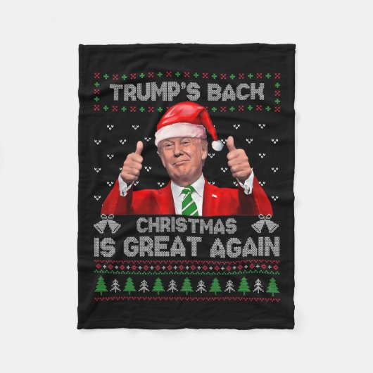 Grappig Trump's Back Christmas is weer geweldig Xm Fleece Deken (Voorkant)