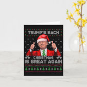 Grappig Trump's Back Christmas is weer geweldig Xm Kaart (Gele Bloem)