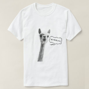 Grappig tshirt met lama en de tekst noproblama