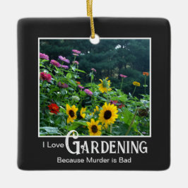 Grappig tuinieren gezegde bloementuin zinnia madel keramisch ornament