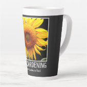 Grappig tuinieren gezegde geel zonnebloem latte mok (Rechterhoek)
