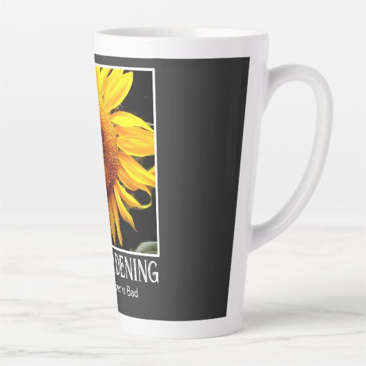 Grappig tuinieren gezegde geel zonnebloem latte mok (Rechts)