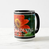 Grappig tuinieren gezegde sinaasappel bloemenzinni mok (Voorkant rechts)