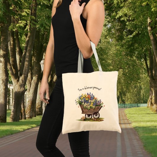 Grappig tuinieren Ik ben een bloeiend genie! Tote Bag