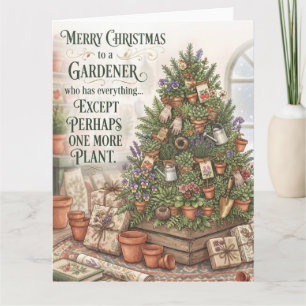 Grappig Tuinman Kerst Groet Design Kaart
