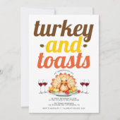 Grappig Turkije en Toast typografie Vriendschapssc Kaart (Voorkant)