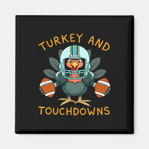 Grappig Turkije en touchdowns Thanksgiving Footbal Magneet