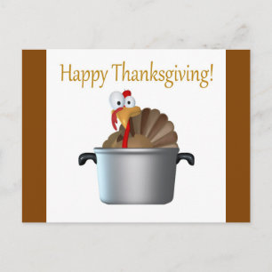 Grappig Turkije, Gelukkige Thanksgiving Dag Feestdagenkaart