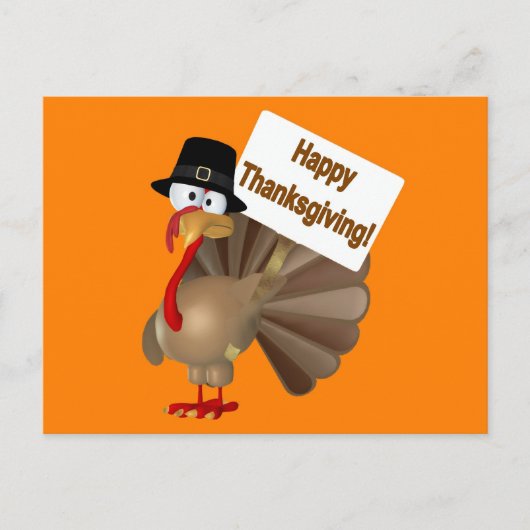 Grappig Turkije gezegde 'Happy Thanksgiving!' Feestdagenkaart (Voorkant)