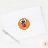 Grappig Turkije gezicht gelukkig Thanksgiving Ronde Sticker (Envelop)